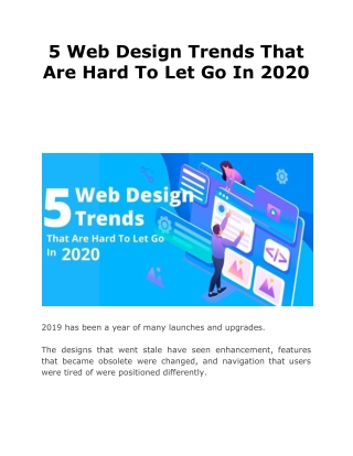 5 Web Design Trends That Are Hard To Let Go In 2020