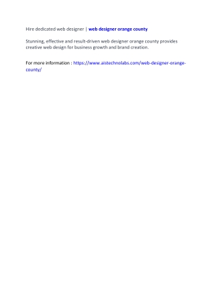Hire dedicated web designer | web designer orange county