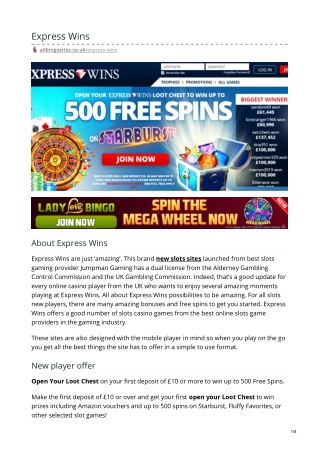 New Slots Site Express Wins Win 500 Free Spins on Starburst