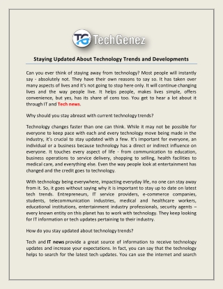Staying Updated About Technology Trends and Developments