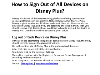 How to Sign Out of All Devices on Disney Plus?