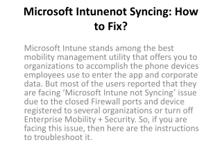 Microsoft Intunenot Syncing: How to Fix?