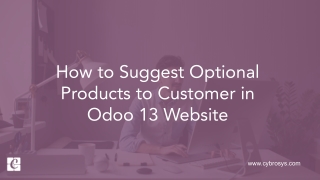 How to Suggest Optional Products to Customer in Odoo 13 Website