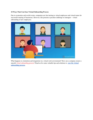 10 Ways That Can Ease Virtual Onboarding Process