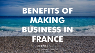 Benefits of Making Business in France | Buy & Sell Business