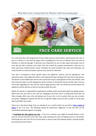 Why Skin Care is Important for Women with Increasing Age?