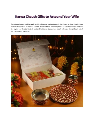 Karwa Chauth Gifts to Astound Your Wife