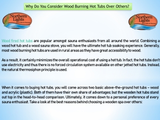 Wood Burning Hot Tubs - Northern Lights Cedar Tubs