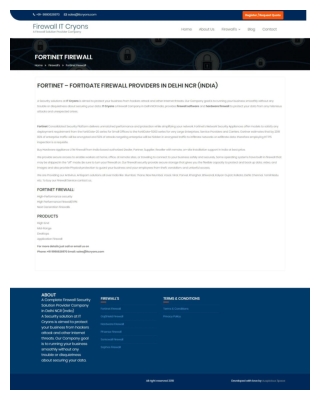 Fortinet Fortigate Firewall Provider Company Delhi in India - Firewall IT Cryons