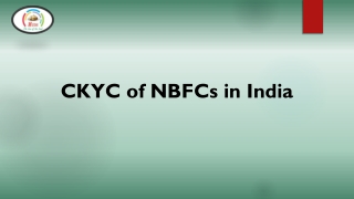 CKYC of NBFCs in India