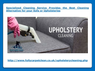 Specialized Cleaning Service Provides the Best Cleaning Alternative for your Sofa or Upholsteries