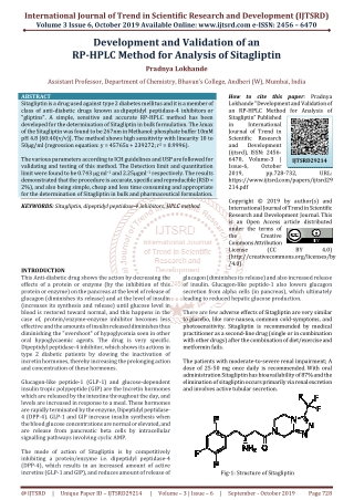 Development and Validation of an RP HPLC Method for Analysis of Sitagliptin