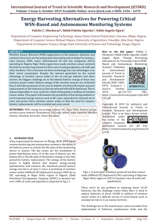 Energy Harvesting Alternatives for Powering Critical WSN Based and Autonomous Monitoring Systems