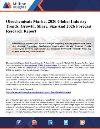 Oleochemicals Market Revenue, Pricing Trends, Growth Opportunity, Regional Outlook And Forecast To 2025