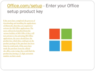 www.Office.com/setup - Enter your Office setup product key