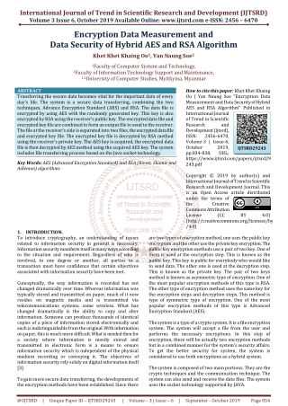 Encryption Data Measurement and Data Security of Hybrid AES and RSA Algorithm