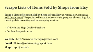 Scrape Lists of Items Sold by Shops from Etsy