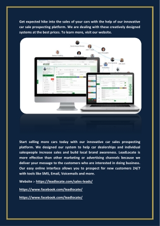 Realtime on-demand car sales prospecting