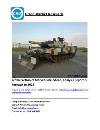 Global Vetronics Market Growth, Size, Share, Industry Report and Forecast 2019-2025