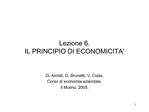 Lezione 6. IL PRINCIPIO DI ECONOMICITA