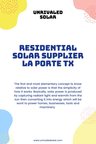 Residential Solar Supplier La Porte TX  | Unrivaled Solar