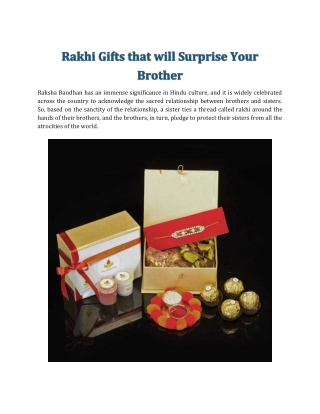 Rakhi Gifts that will Surprise Your Brother