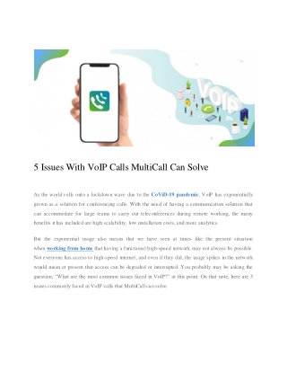 5 Issues With VoIP Calls MultiCall Can Solve