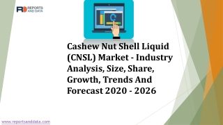 Cashew Nut Shell Liquid (CNSL) Market Overview, Industry Top Manufactures, Size