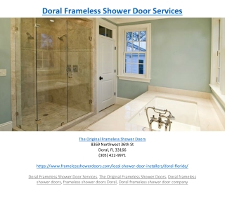 Doral Frameless Shower Door Services