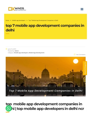 Mobile App Development Company in Delhi - DxMinds