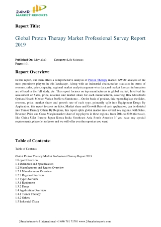 Proton Therapy Analysis, Growth Drivers, Trends, and Forecast till 2026