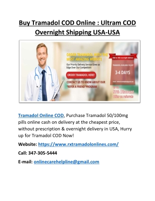 Buy Tramadol COD Online : Ultram COD Overnight Shipping USA-USA