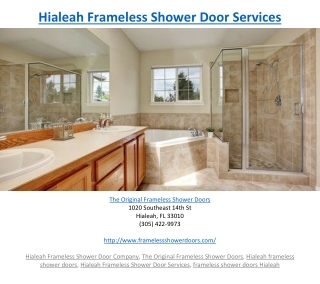 Hialeah Frameless Shower Door Services