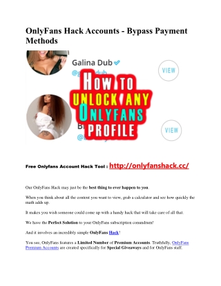 OnlyFans Hack Accounts - Bypass Payment Methods 2020