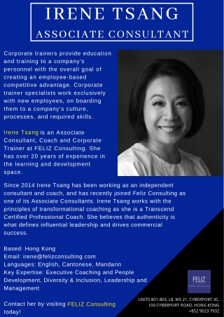 Irene Tsang - Associate Consultant