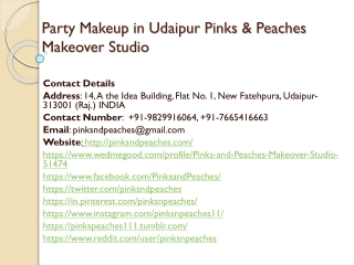 Party Makeup in Udaipur Pinks & Peaches Makeover Studio