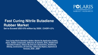 Fast Curing Nitrile Butadiene Rubber Market By Application (Cables, Hoses, Rubber Compounds, Adhesives & Sealants, Belts