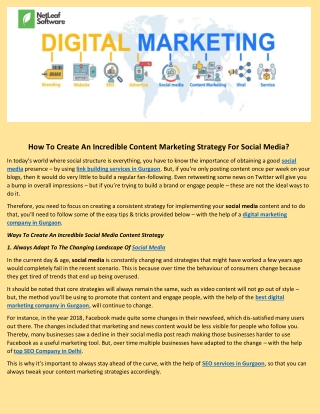 How To Create An Incredible Content Marketing Strategy For Social Media?