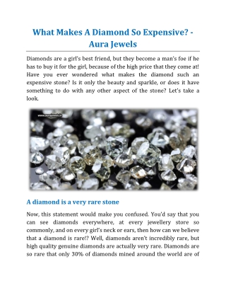 What Makes A Diamond So Expensive - Aura Jewels
