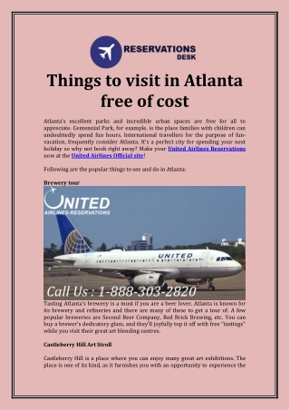 Things to visit in Atlanta free of cost