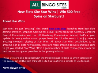New Slots Site Star Wins | Win 500 Free Spins on Starburst!