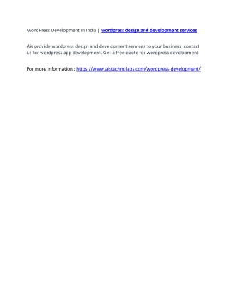 WordPress Development in India | wordpress design and development services