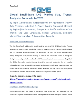 Global Small-Scale LNG Market Size, Trends, Analysis - Forecasts to 2026