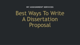 Best Ways To Write A Dissertation Proposal
