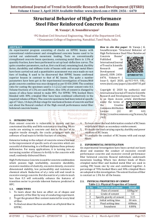 Structural Behavior of High Performance Steel Fiber Reinforced Concrete Beams