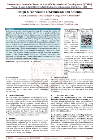 Design and Fabrication of Ground Station Antenna