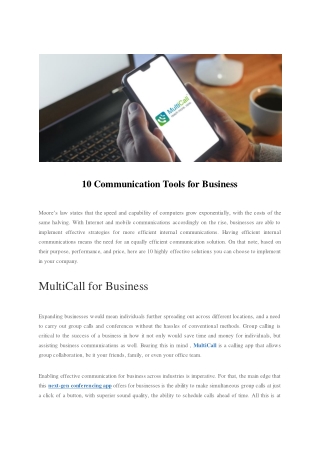 10 Communication Tools for Business