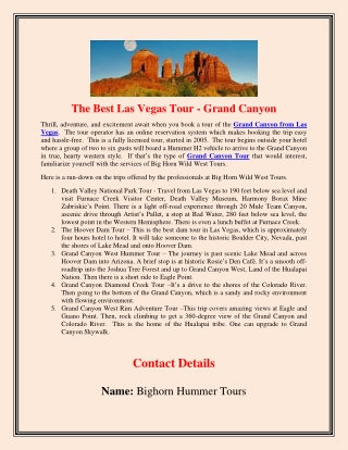 The Best Las Vegas Tour - Grand Canyon