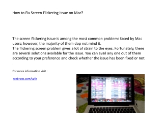 How to Fix Screen Flickering Issue on Mac?