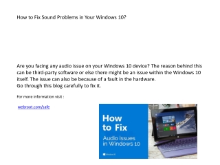 How to Fix Sound Problems in Your Windows 10?